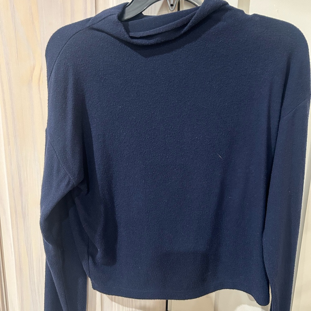 LOFT Deep Blue Cowl Neck Sweater